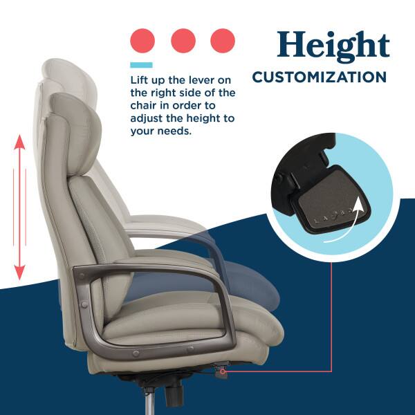 Height Customization

Lift up the lever on the right side of the chair in order to adjust the height to your needs.