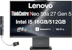 Lenovo ThinkCentre Neo 50a 27 Gen 5 Intel i5 16GB/512GB IPS Bluetooth 5.4 Wi-Fi 6