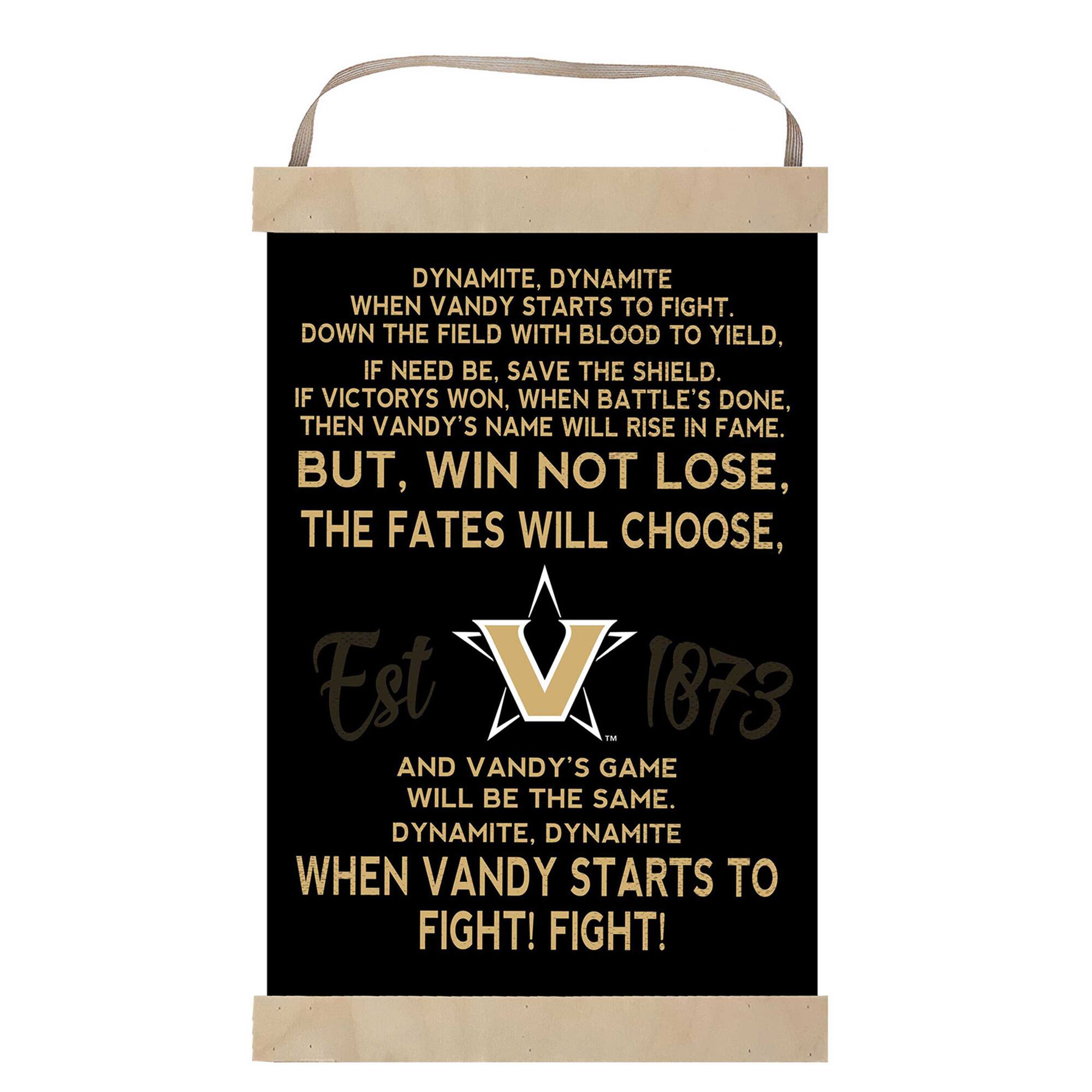 Vanderbilt Commodores 12'' x 20'' Fight Song Banner Sign