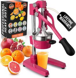 Zulay Kitchen - Cast-Iron Manual Citrus Press & Orange Squeezer Juicer - Dragonfruit