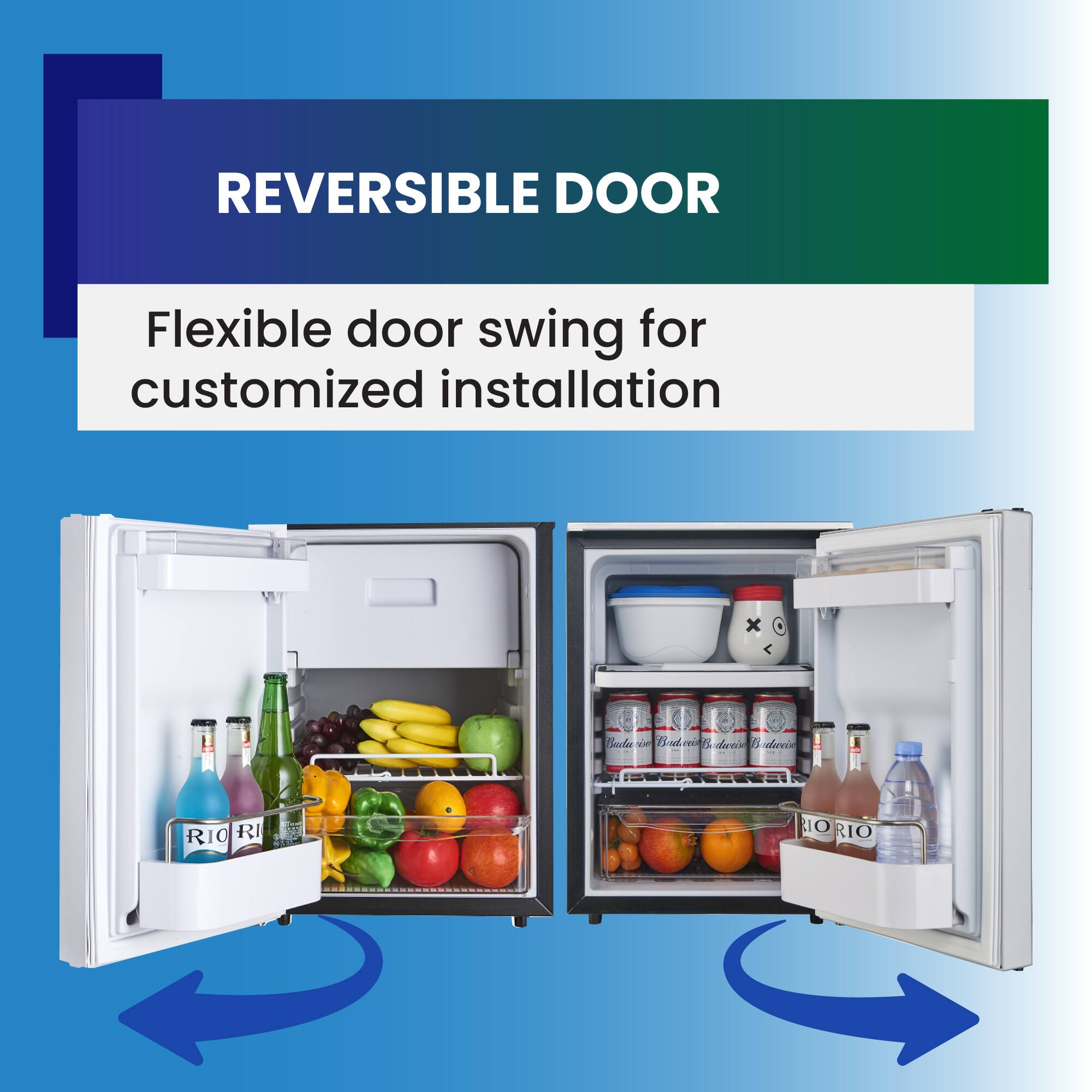 REVERSIBLE DOOR  
Flexible door swing for customized installation