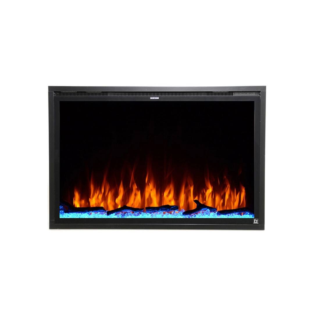 Alt View 9. Touchstone Home Products - 40 in. Wall Mounted Recessed Sideline Elite Forte Smart Electric Fireplace 1500W - Black.
