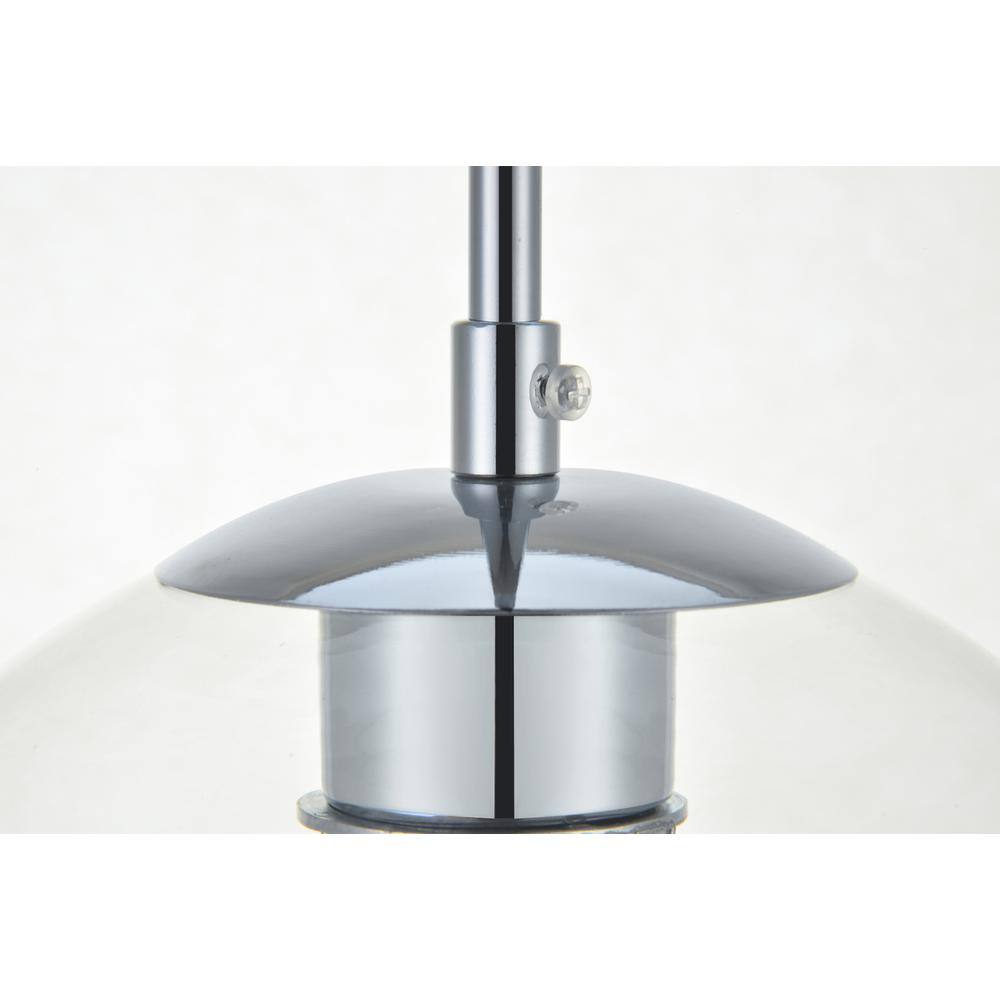 Left. Living District - Baxter 1 Light Chrome Pendant With Clear Glass - Chrome And Clear.