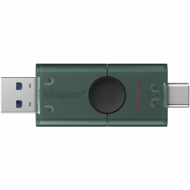 Kingston - DataTraveler Duo 128GB USB 3.2 (Type A + Type C) Gen 1 On-The-Go Flash Drive - 128 GB - USB 3.2 (Gen 1) Type A - Black