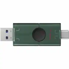Front. Kingston - Kingston DataTraveler Duo 128GB USB 3.2 (Type A + Type C) Gen 1 On-The-Go Flash Drive - 128 GB - USB 3.2 (Gen 1) Type A - Black.