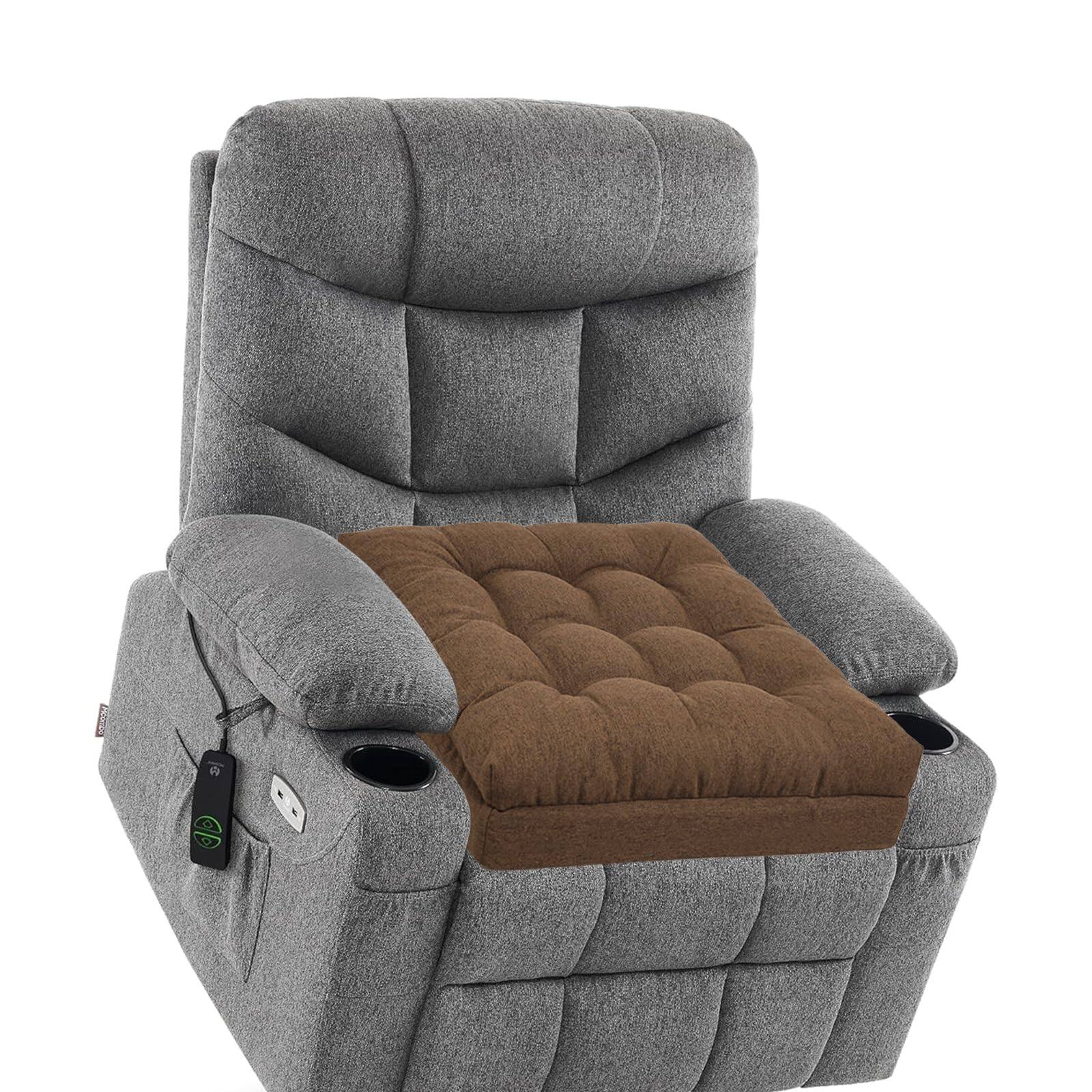 Front. Fabibe - Extra Large Memory Foam Recliner Cushions for Elderly, Polyester, Non-Slip Design - Brown 20x20x5 Inch (Pack of 1).
