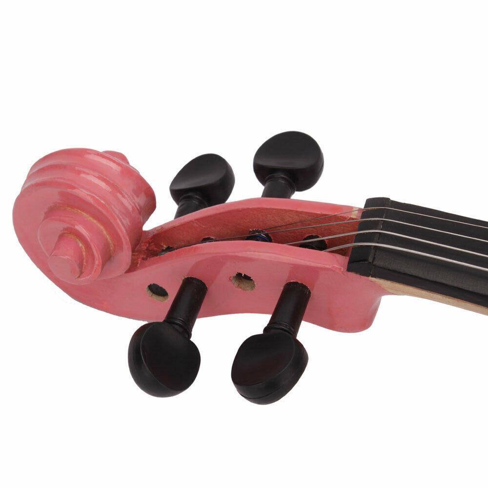 Back. Winado - 1/8 Size Pink Beginner Students Acoustic Violin Set w/ Case Bow Rosin.
