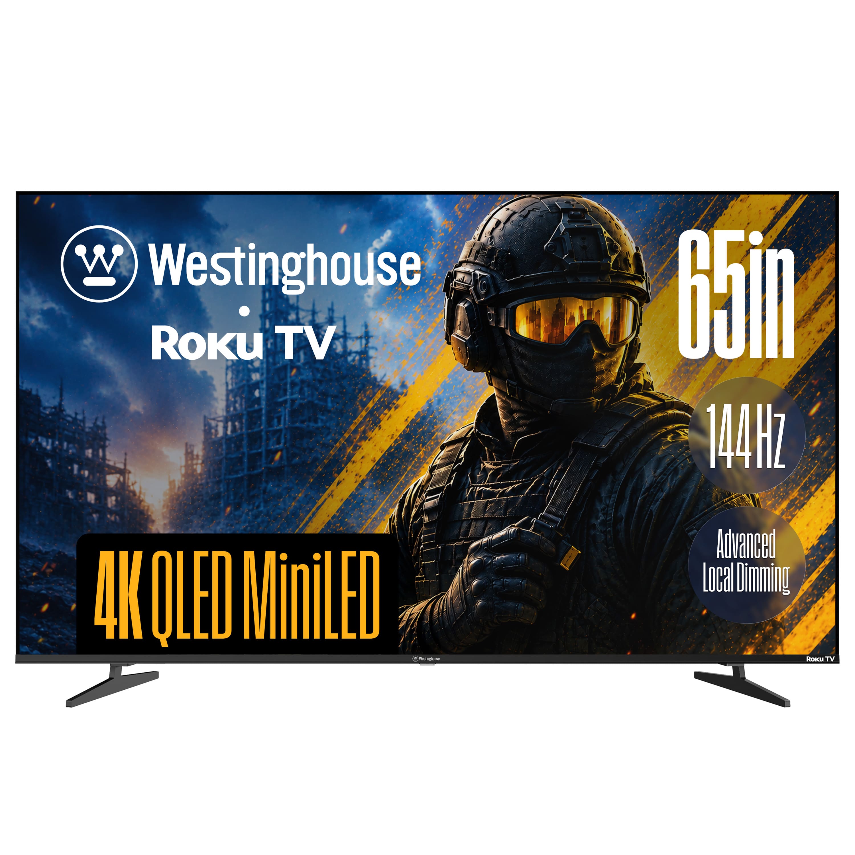 Westinghouse - 65 inch Mini-LED 4K Roku TV, 144Hz, VRR/ALLM, QLED, Dolby Vision, Local Dimming, MEMC, AirPlay 2
