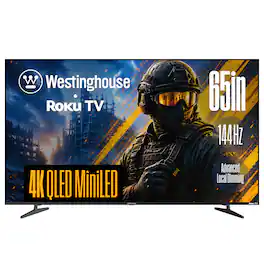 Westinghouse - 65 inch Mini-LED 4K Roku TV, 144Hz, VRR/ALLM, QLED, Dolby Vision, Local Dimming, MEMC, AirPlay 2