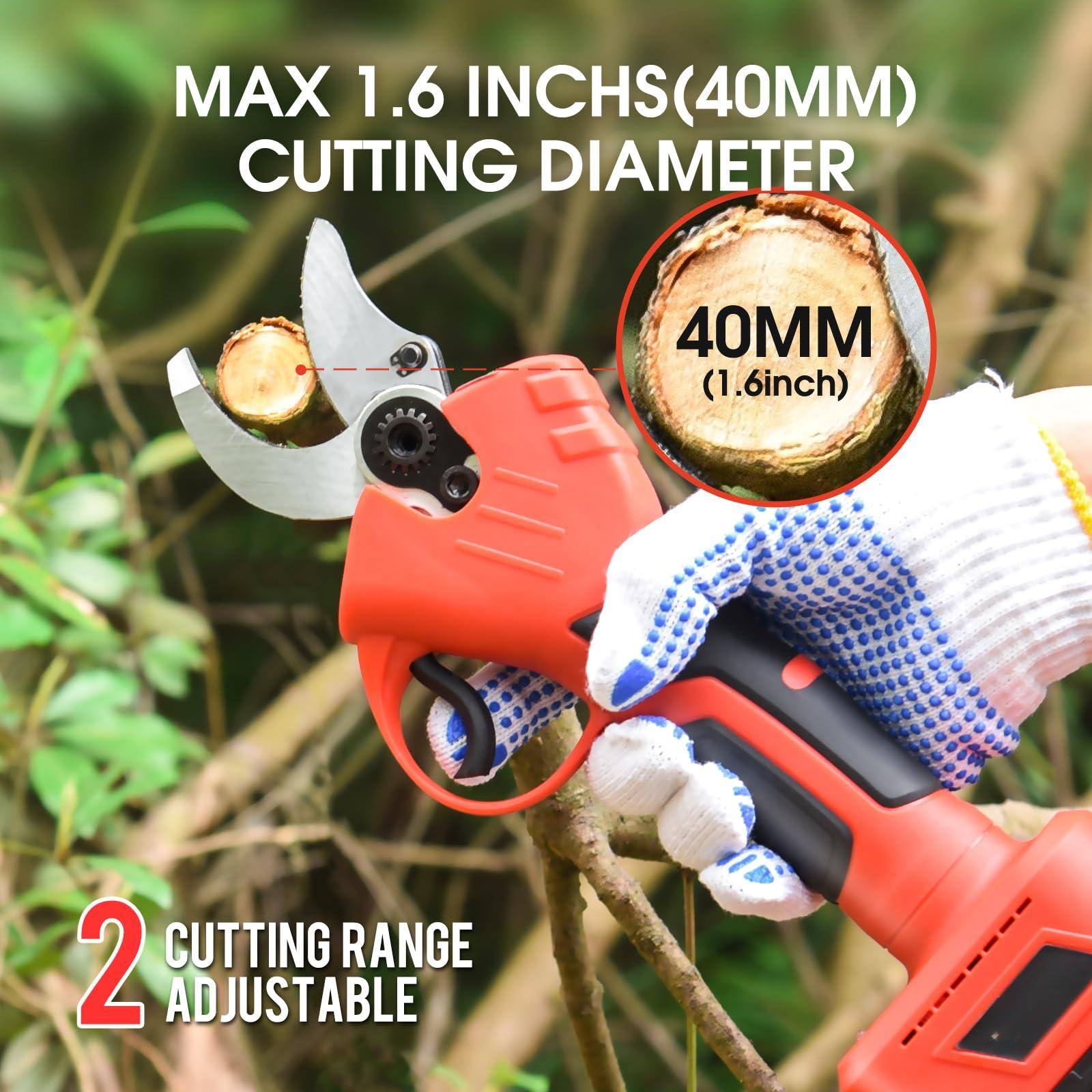 MAX 1.6 INCHES (40MM) CUTTING DIAMETER  
40MM (1.6 inch)  
2 CUTTING RANGE ADJUSTABLE