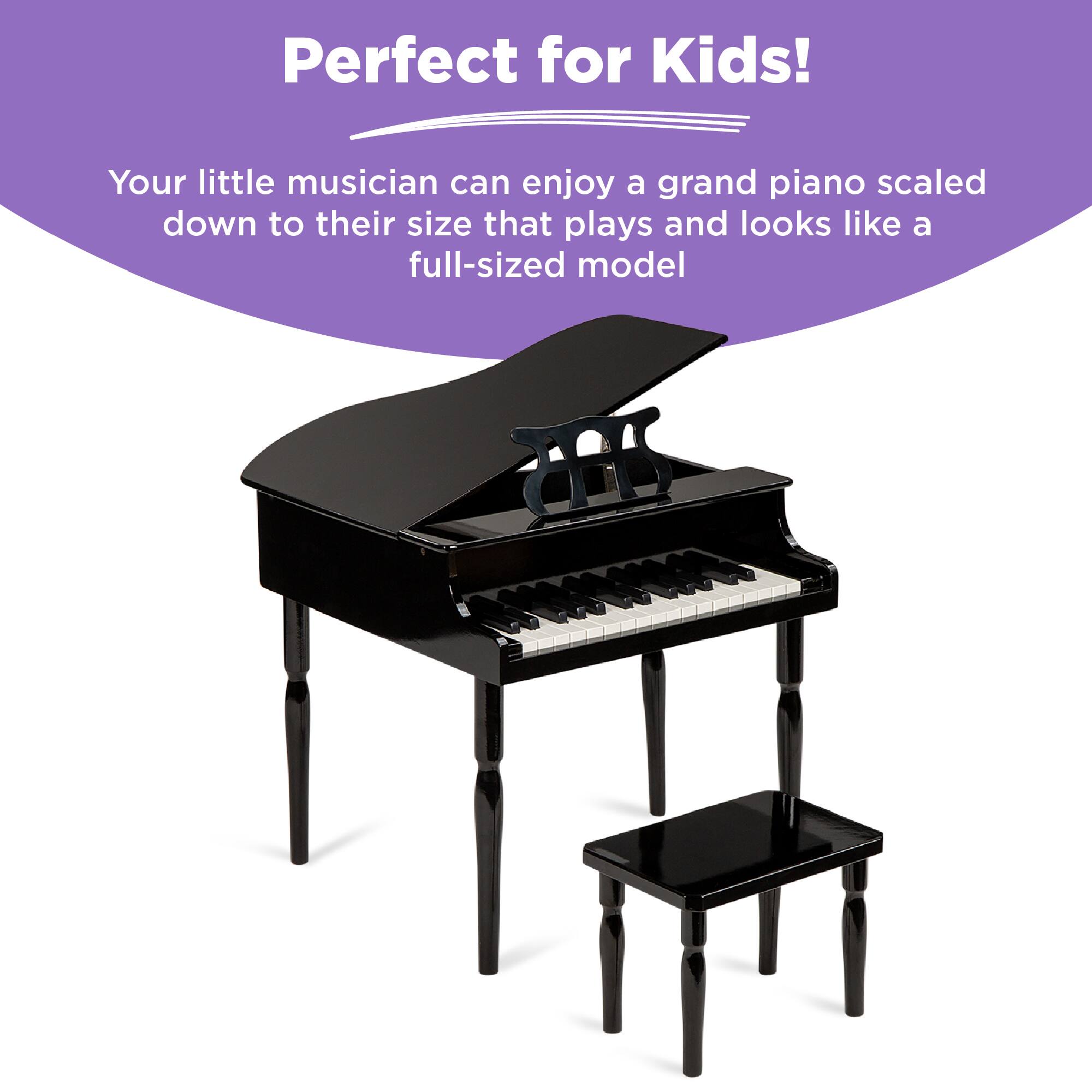 Perfect for Kids!

Your little musician can enjoy a grand piano scaled down to their size that plays and looks like a full-sized model.