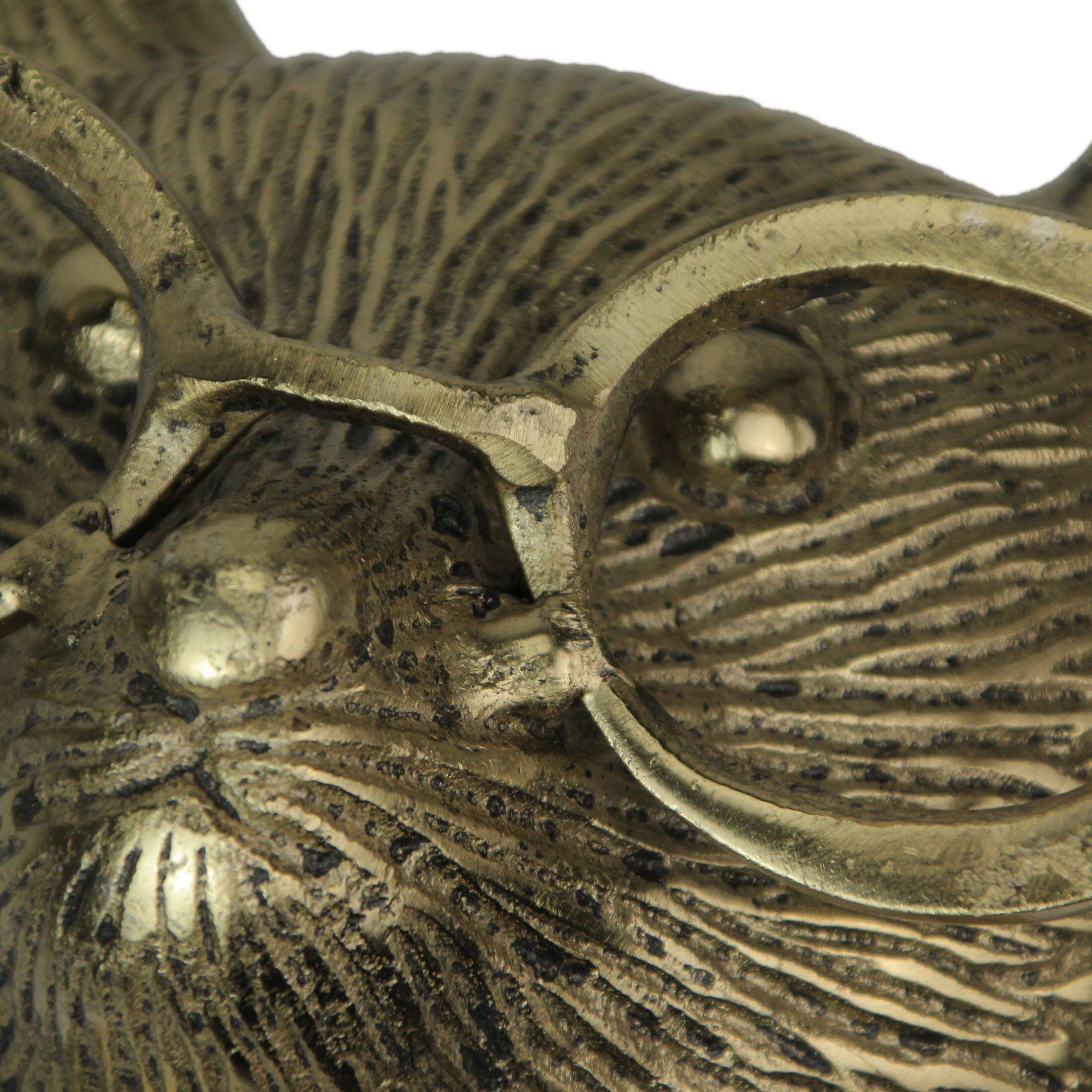 Alt View 5. Things2Die4 - Gold Mouse Head Wall Hanging with Spectacles – Quirky Cast Aluminum Wall Decor - Gold.