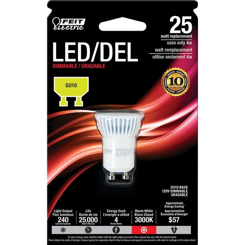 FEIT ELECTRIC - MR11 GU10 LED Bulb Soft White 25 Watt Equivalence 1 pk