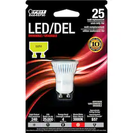 FEIT ELECTRIC - MR11 GU10 LED Bulb Soft White 25 Watt Equivalence 1 pk