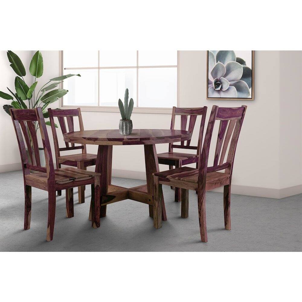 Alt View 1. Porter Designs - Kalispell Solid Sheesham Wood Dining Table - Brown.