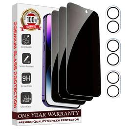 Entronix - Anti-Spy Privacy Screen Protector and Camera Lens Protector for iPhone 16 - 6-Piece Set - Transparent