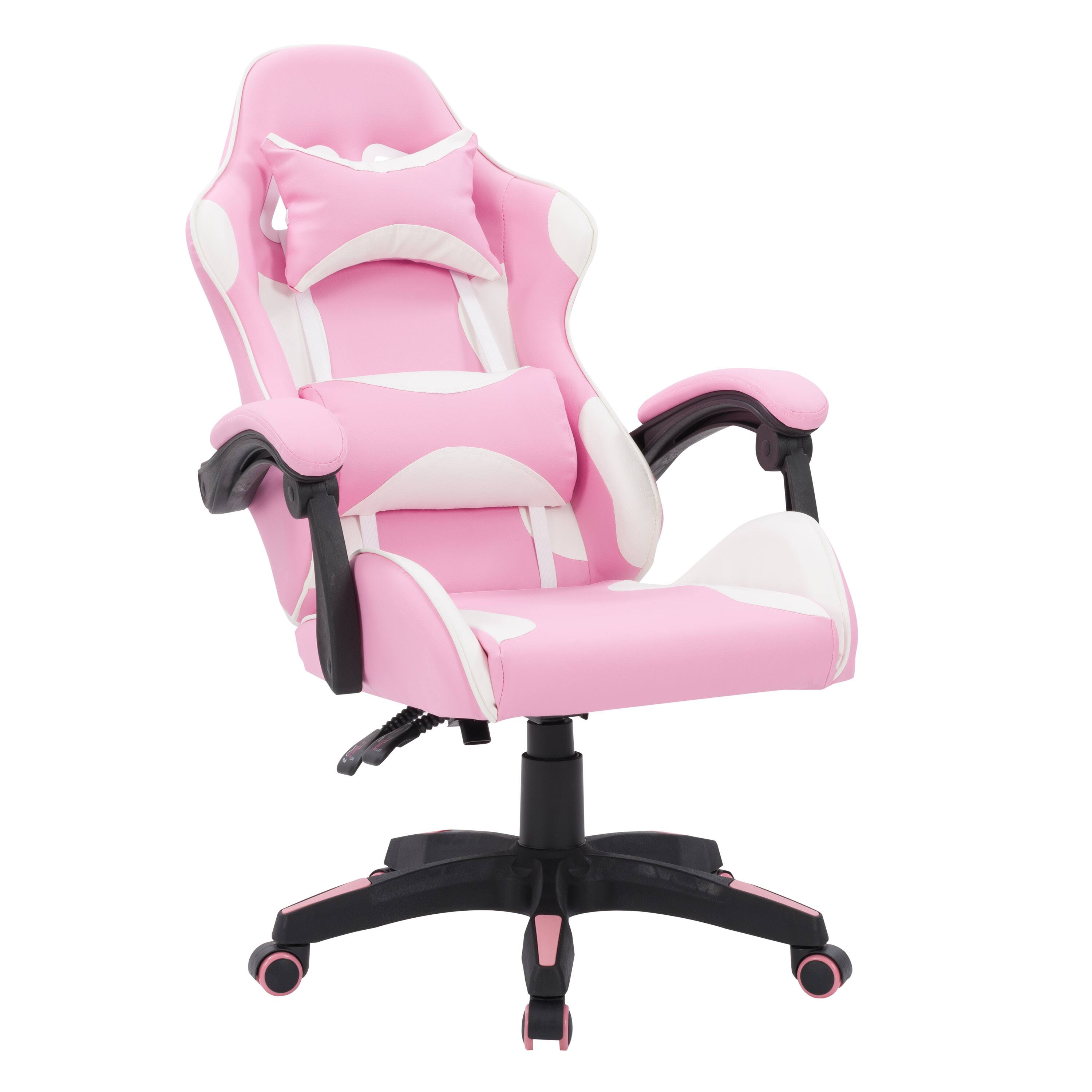 Alt View 11. CorLiving - Ravagers Gaming Chair - Pink and White.
