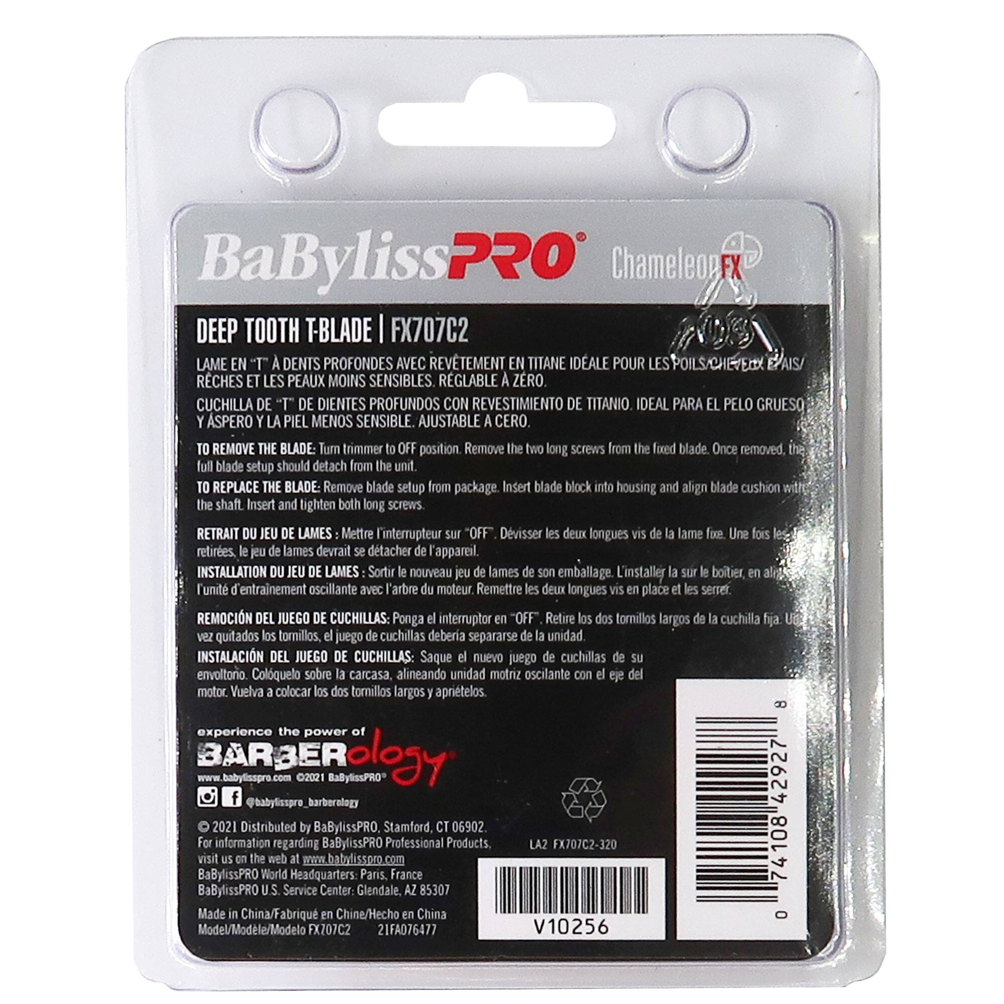 Angle. Babyliss - BaByliss Pro ChameleonFX Replacement Titanium Deep Tooth T-Blade #FX707C2 - Chamaleon.