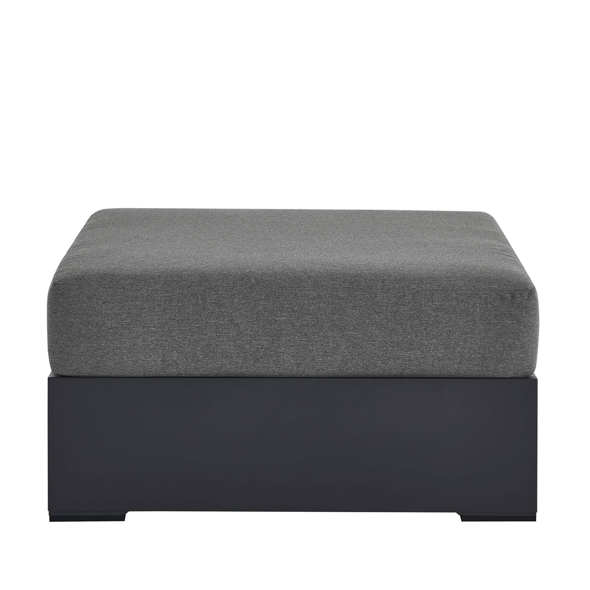 Alt View 2. Modway - Tahoe Outdoor Patio Powder-Coated Aluminum Ottoman by Modway - Gray Charcoal.