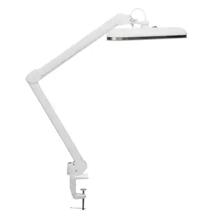 Front. Kings County Tools - LED Desk Lamp with Clamp - White.