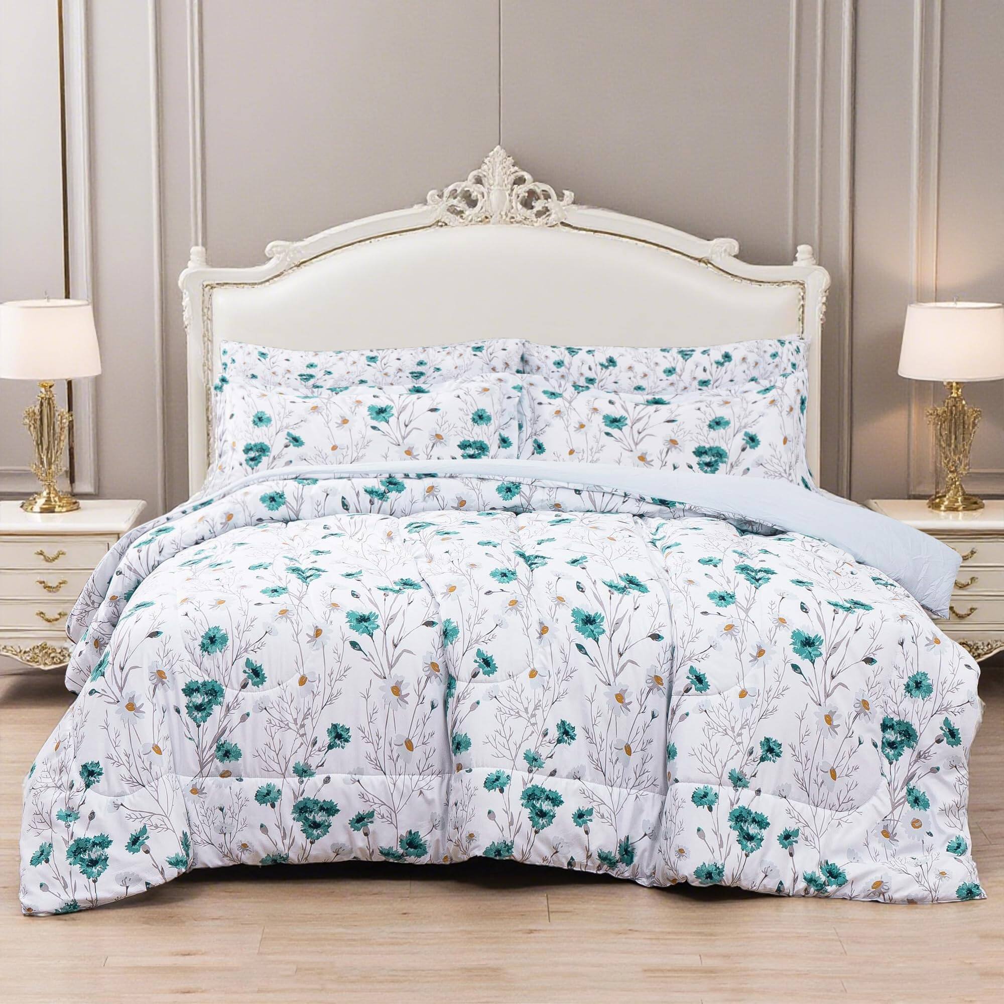 White and Blue Flower-King