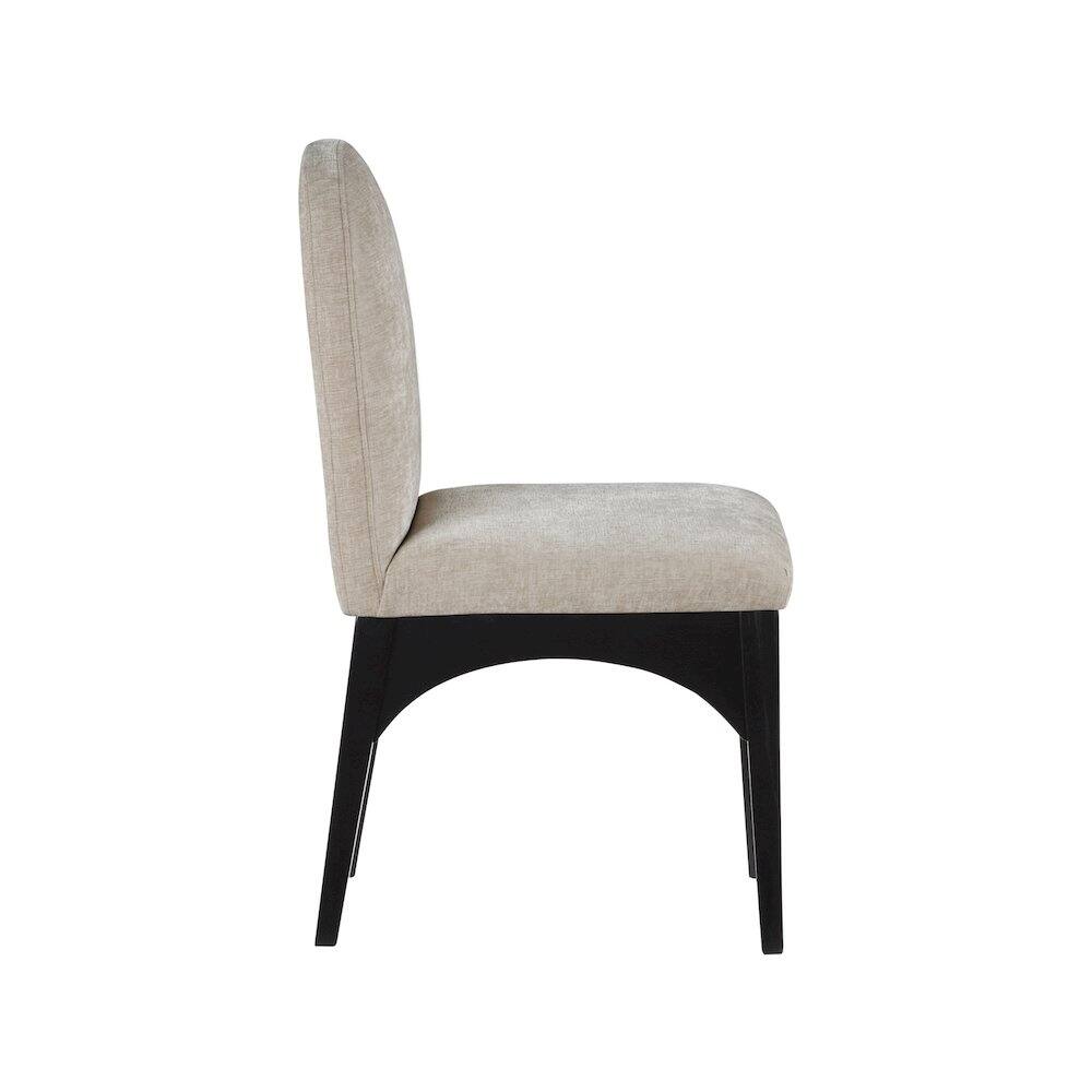 Alt View 3. Meridian Furniture - Waldorf Beige Chenille Fabric Dining Chair - Beige.
