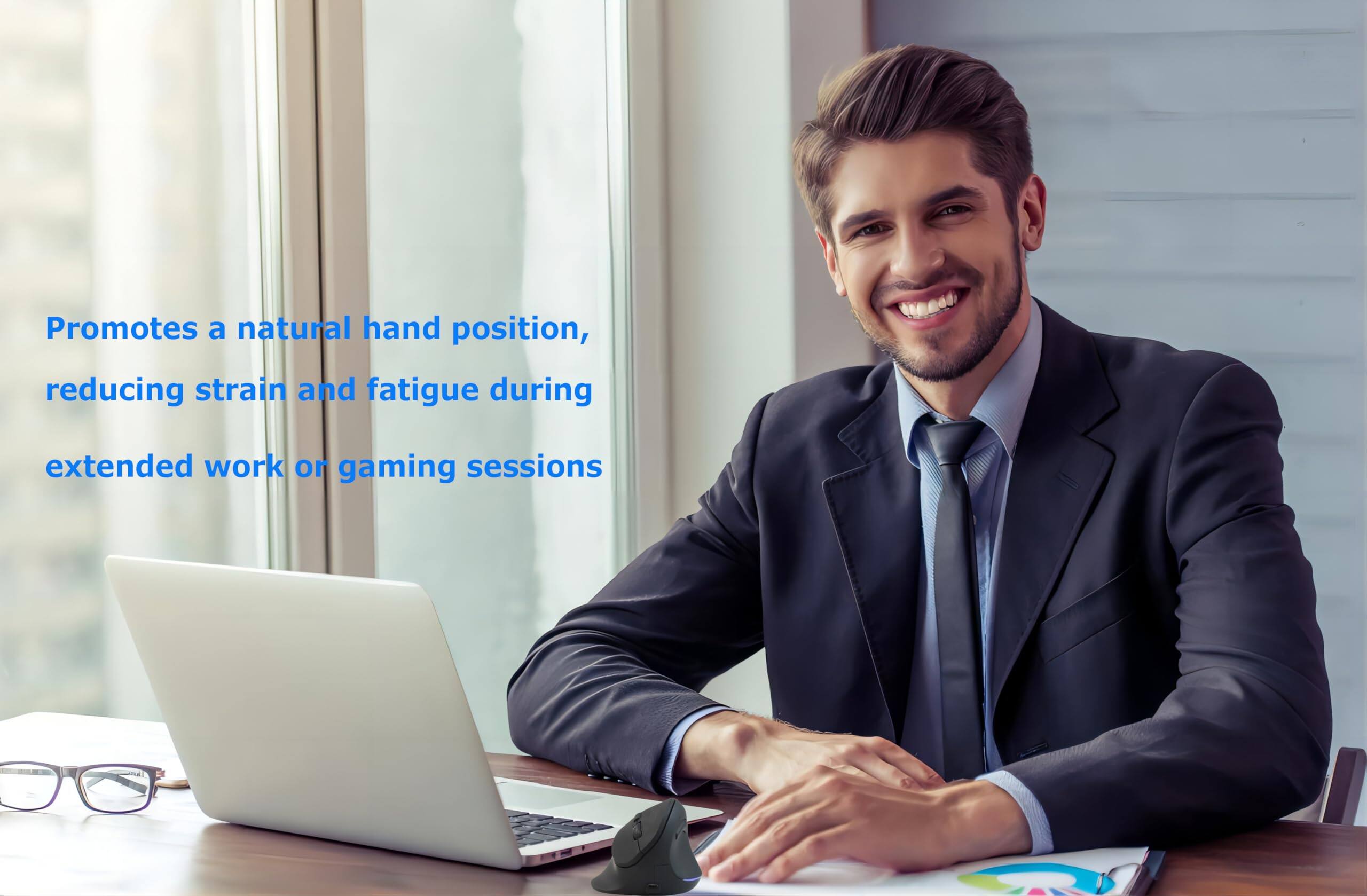 Promotes a natural hand position, reducing strain and fatigue during extended work or gaming sessions