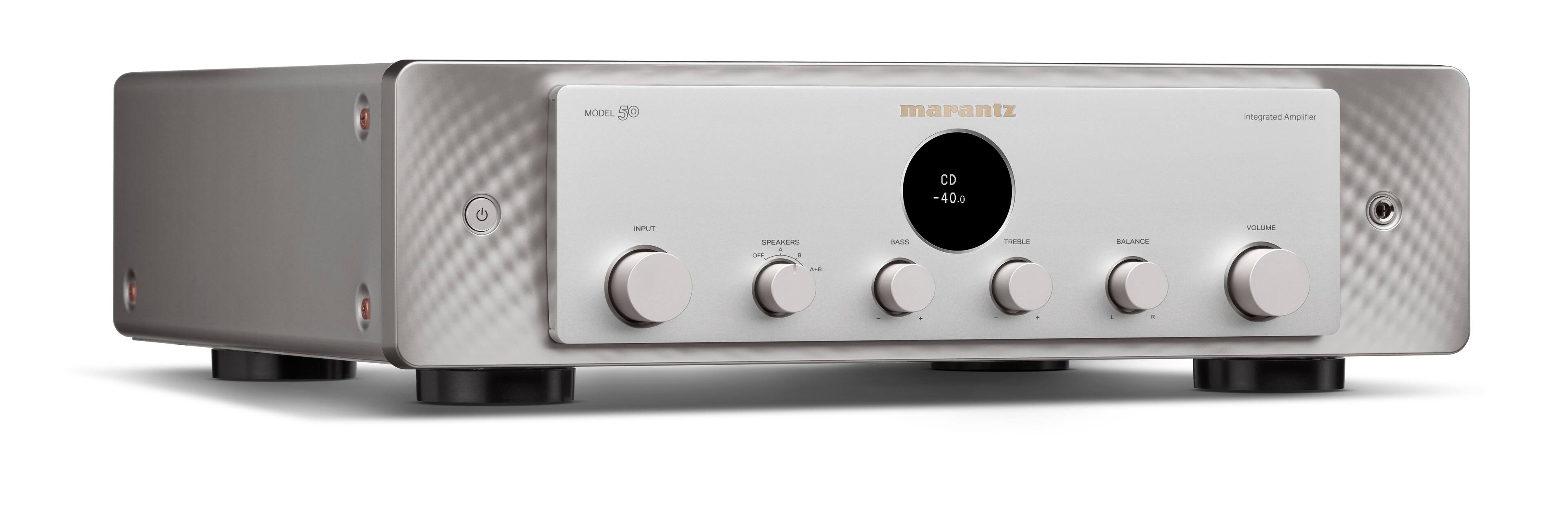 Left. Marantz - MODEL 50 70W 2-Ch. Stereo Integrated Amplifier - Silver Gold.