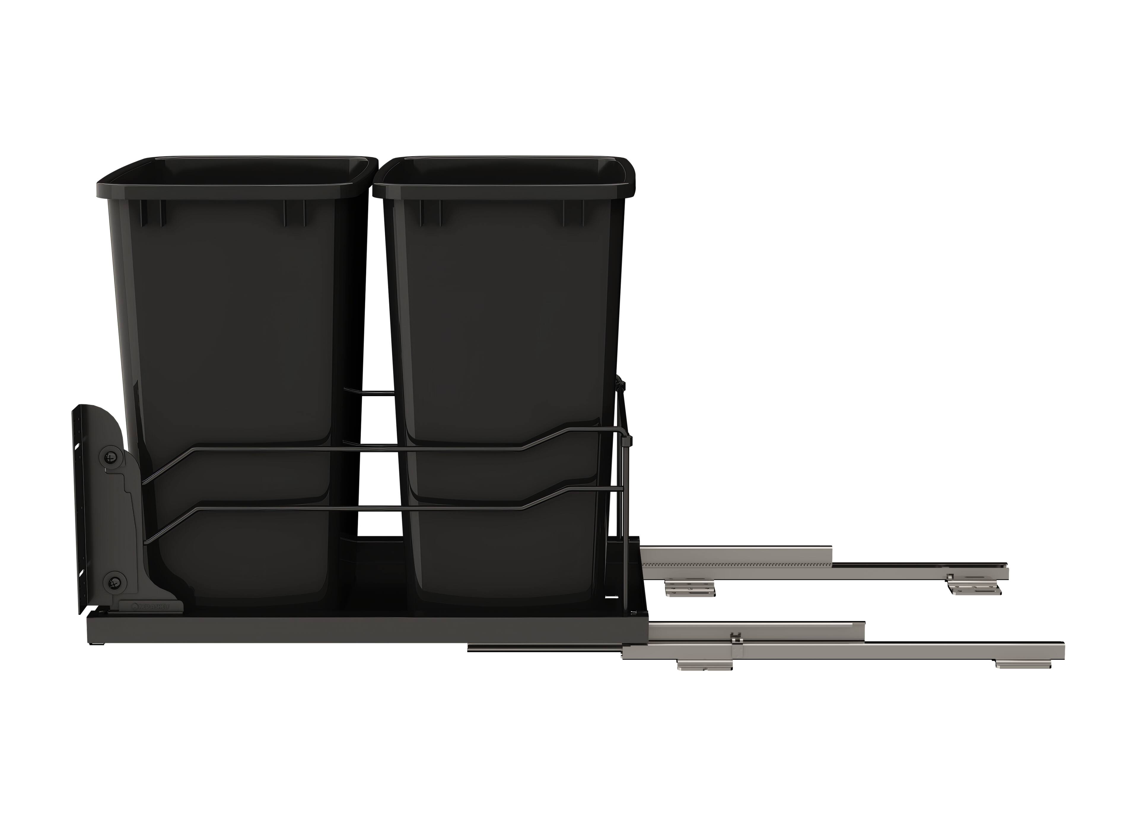 Alt View 5. Rev-A-Shelf - Rev-A-Shelf Double Pullout Kitchen Trash Can 35 qt. Soft-Close 53WC-1835SCDM-218 - Black.