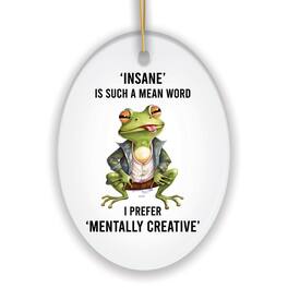 OrnamentallyYou - Mentally Creative Quirky Frog Ornament Cute and Funny Christmas Gift - Multi-colored