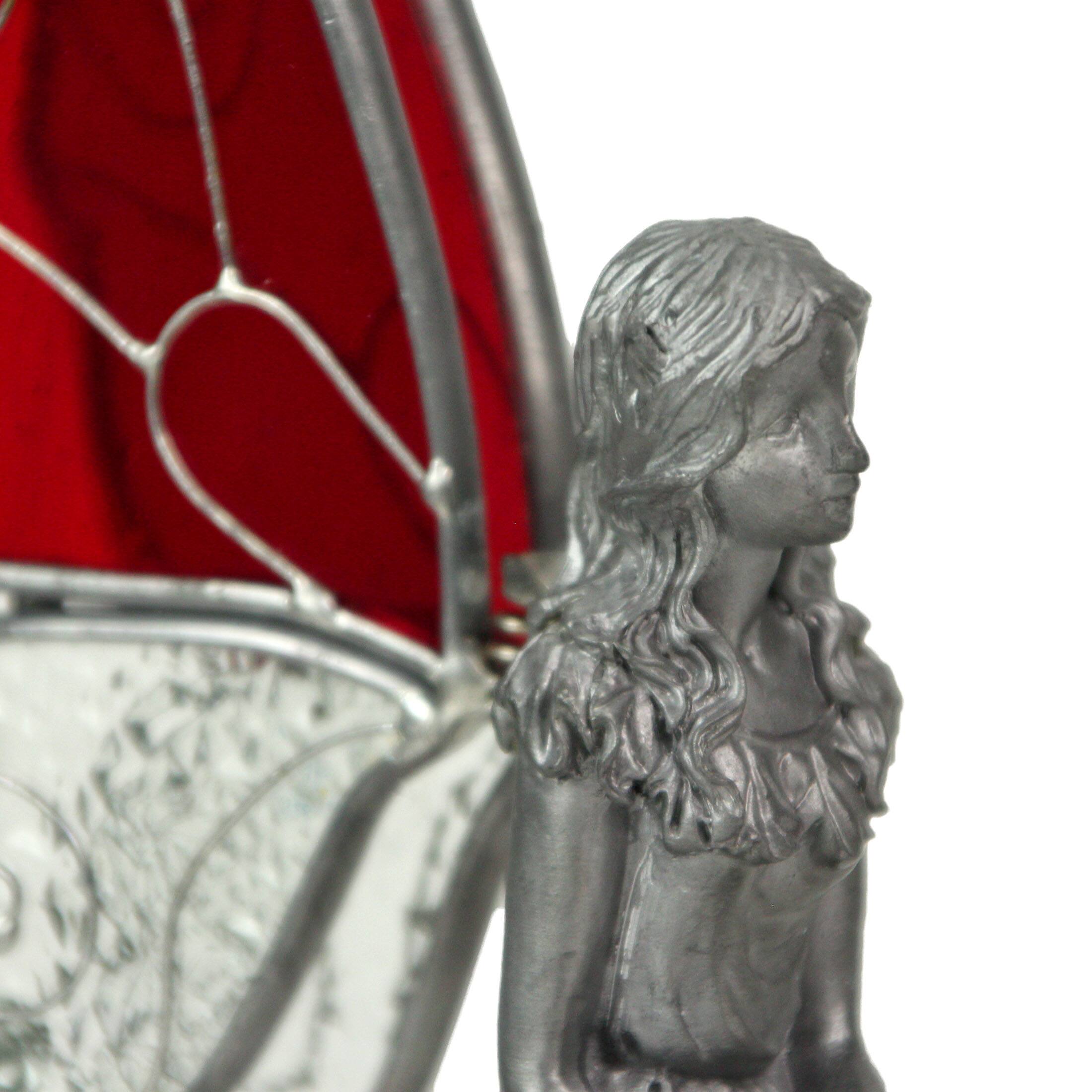 Alt View 2. Things2Die4 - Kneeling Fairy Pewter Figurine Home Decor Mythical Desk Accessories Glass Wings - Pewter.