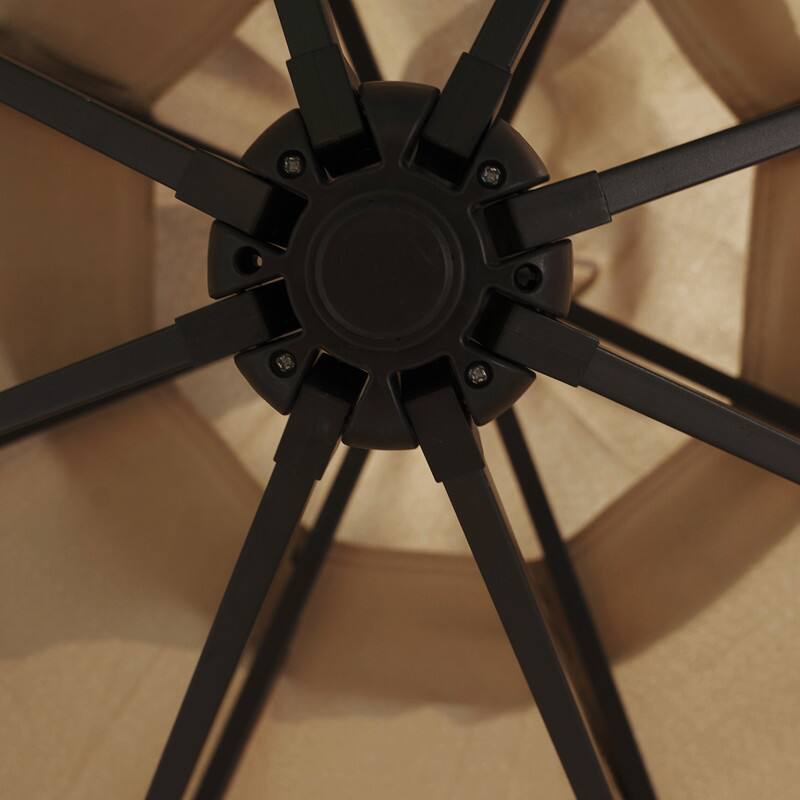 Alt View 4. LeisureMod - Willry Solar Powered Patio LED Umbrella with Crank and Powder Coated Metal Frame - Beige.