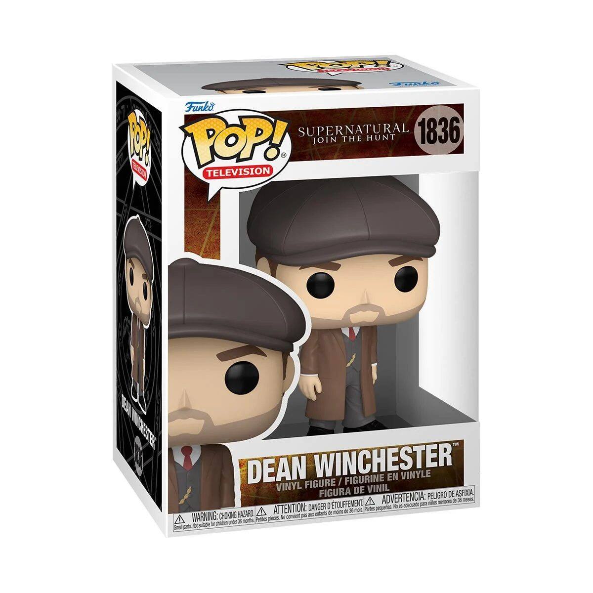 Funko POP! TELEVISION  
SUPERNATURAL  
1836  
JOIN THE HUNT  

DEAN WINCHESTER  
VINYL FIGURE / FIGURINE EN VINYLE / FIGURA DE VINIL  

ADVERTENCIA: PELIGRO DE ASFIXIA  
ATTENTION: DANGER D'ÉTOUFFEMENT  
WARNING: CHOKING HAZARD