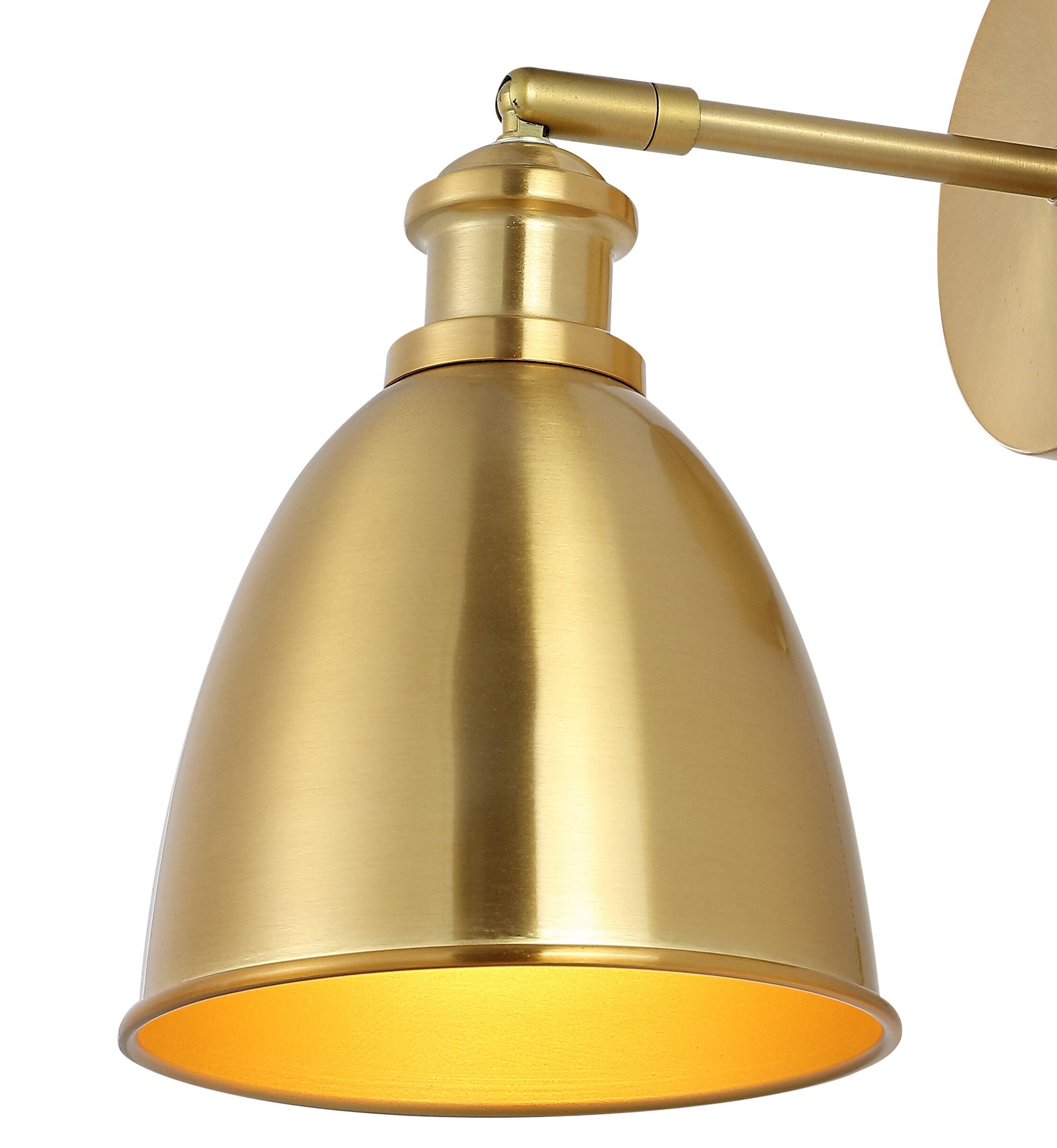 Alt View 3. Jonathan Y - Hudson 6.5" 1-Light Farmhouse Bohemian Iron LED Sconce, Brass Gold (Set of 2) - Brass Gold.