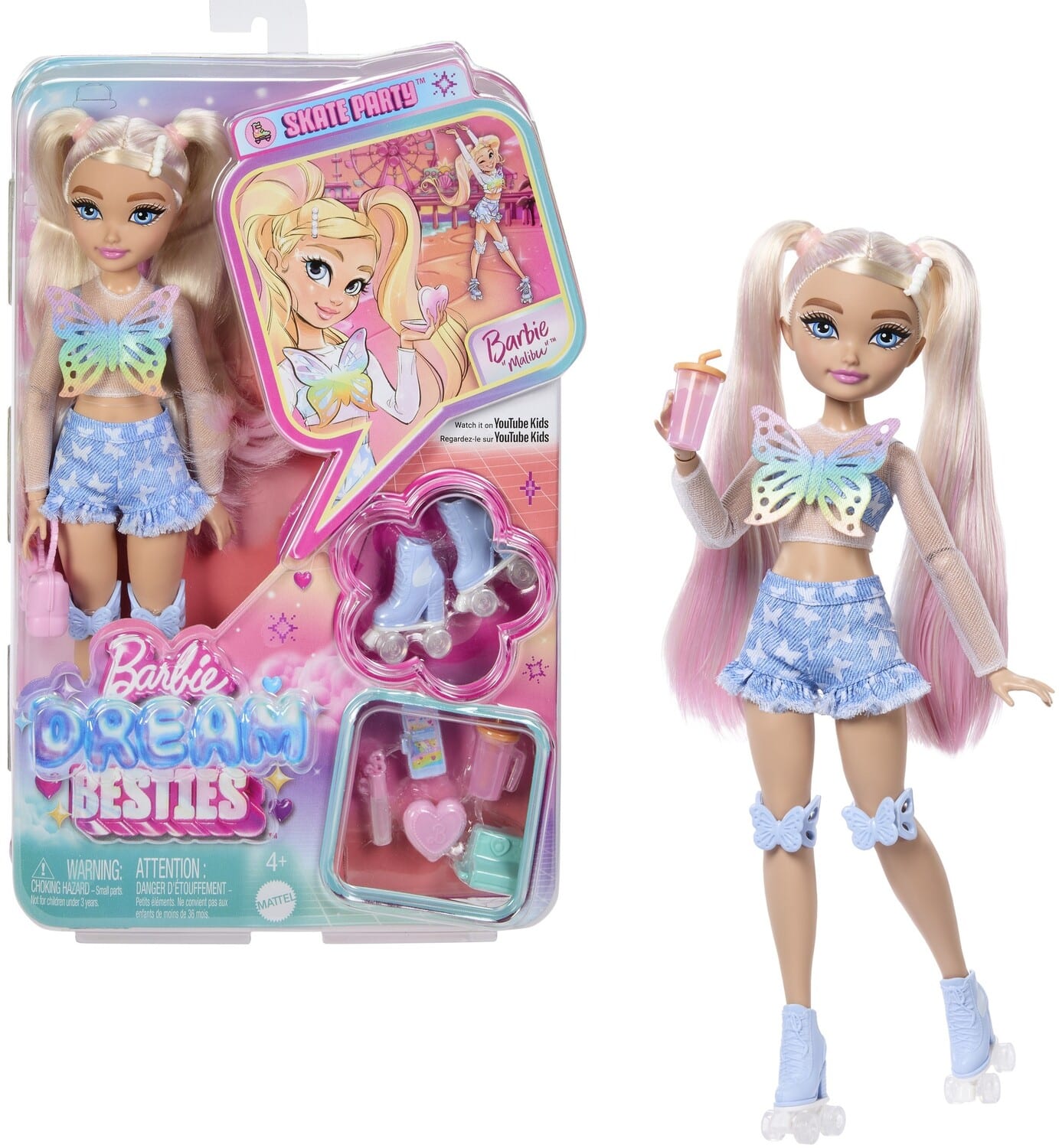 メロディードリーム　Barbie バービー Mattel Barbie Dream Besties: Roller Skate Malibu COLLECTIBLES