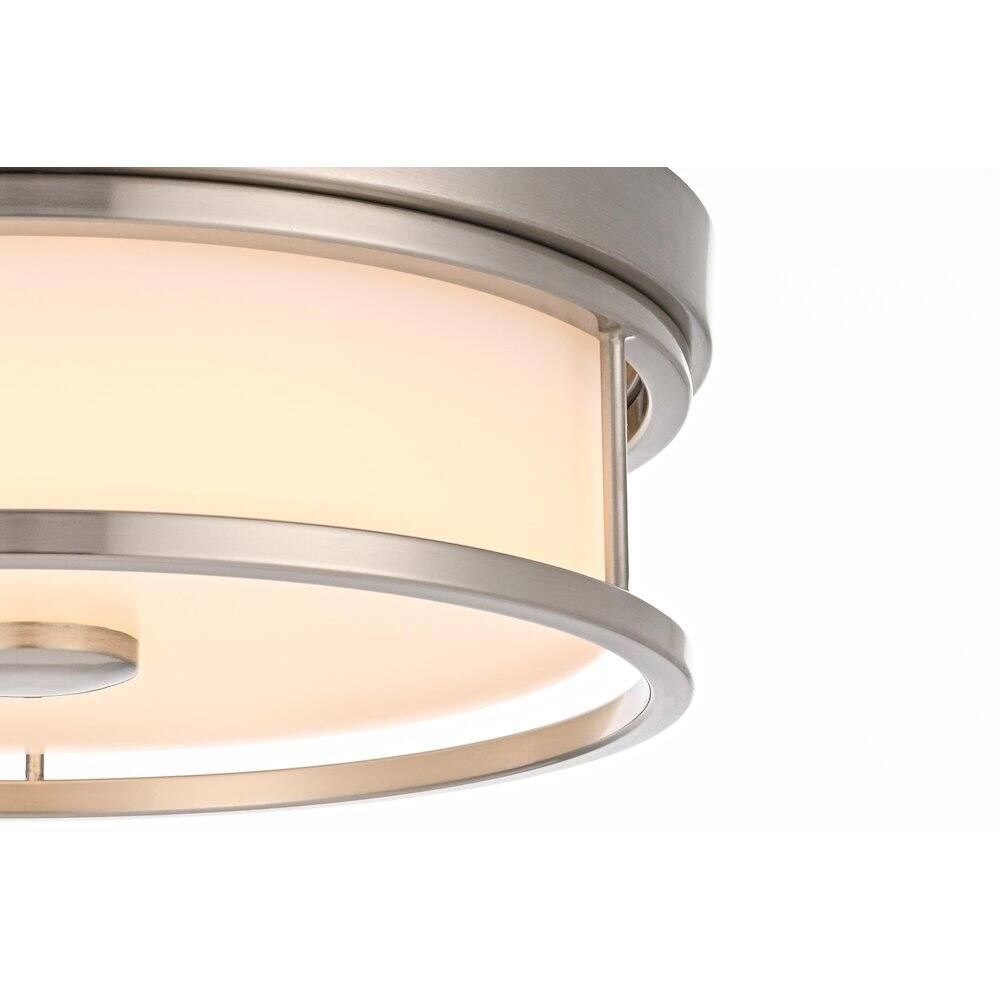 Alt View 2. Living District - Kolson 12 Inch Led Flush Mount Ceiling Light In Polished Nickel - Polished Nickel.
