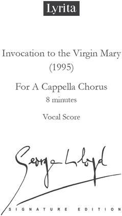 PopMarket - George Lloyd - Lloyd: Invocation to the Virgin Mary for a cappella chorus SATB Vocal Score - Multicolor