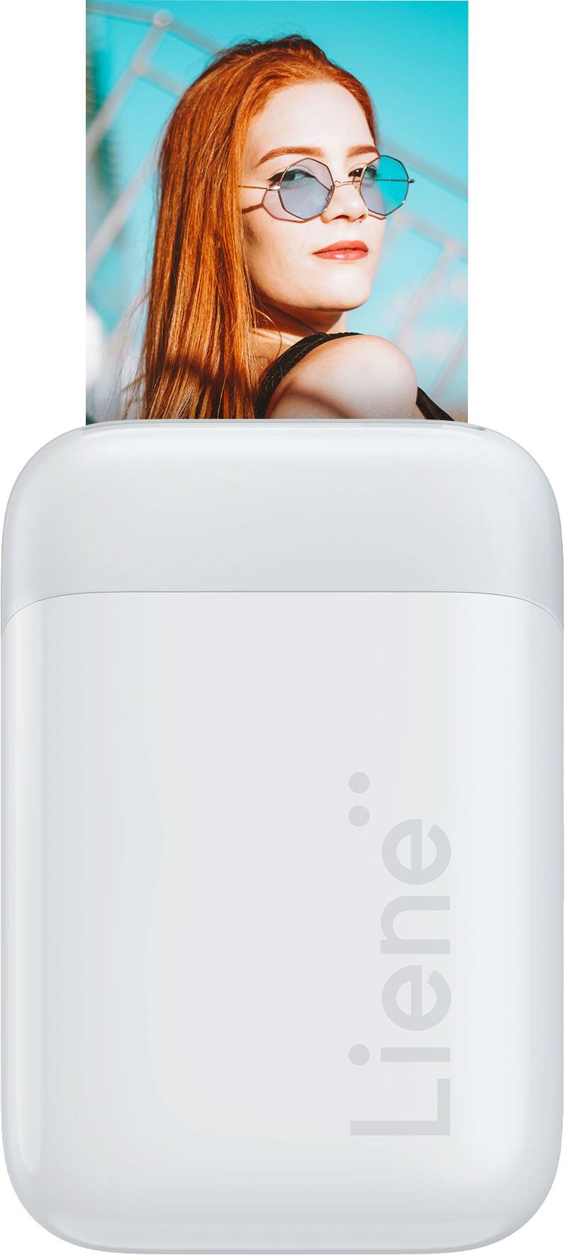 Angle. Liene - Liene Pearl K100 2x3 Inch Wireless Photo Printer, with 10 Sheets Zink Photo Paper - White.