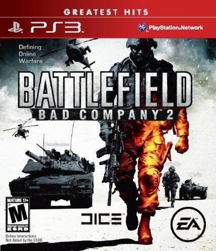 GREATEST HITS
PS3
PlayStation.Network
Defining Online Warfare
BATTLEFIELD BAD COMPANY 2
MATURE 17+
M CONTINUOUS MATOET
ESRB
Online Interactions Not Rated by the ESRB
DICE
EA
Not Rated by the ESRB - M (Mature 17+)