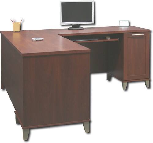 Angle Standard. Bush - Somerset L-Desk - Hansen Cherry.