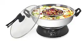 SPT - Electric Shabu Shabu Pot (2 compartments) - Stainless Steel