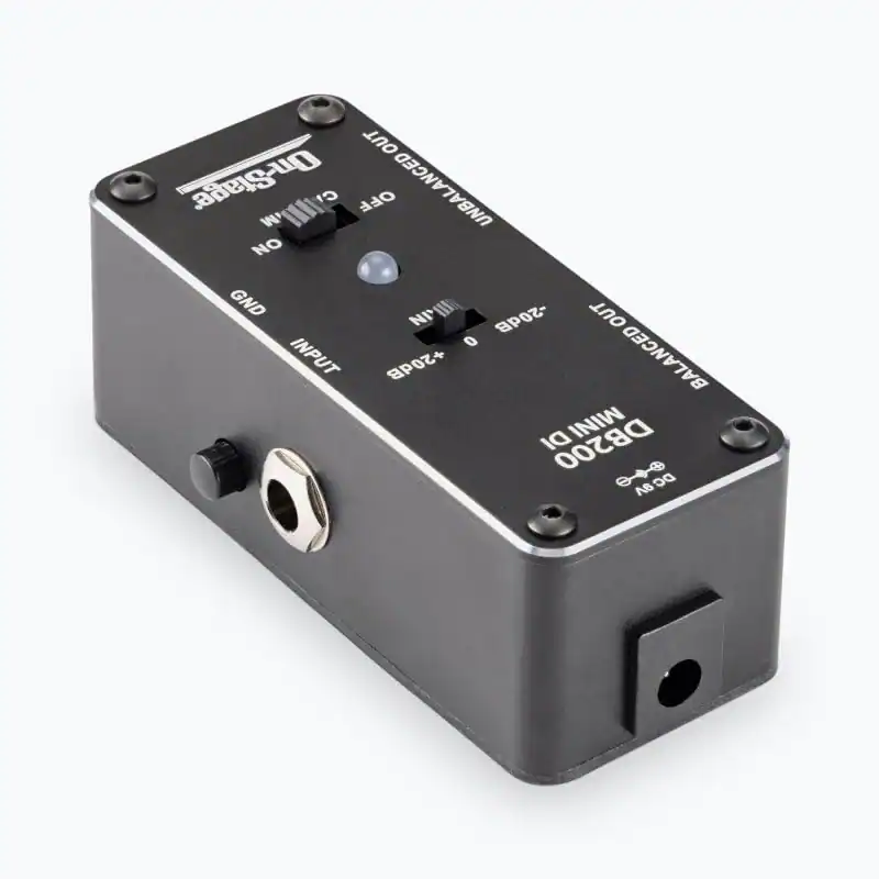 OUT On-Stage C!  
OFF UNBALANCED M NO GND  
NI -20dB OUT 0 INPUT +20dB BALANCED DI MINI DB200  
B AB DC