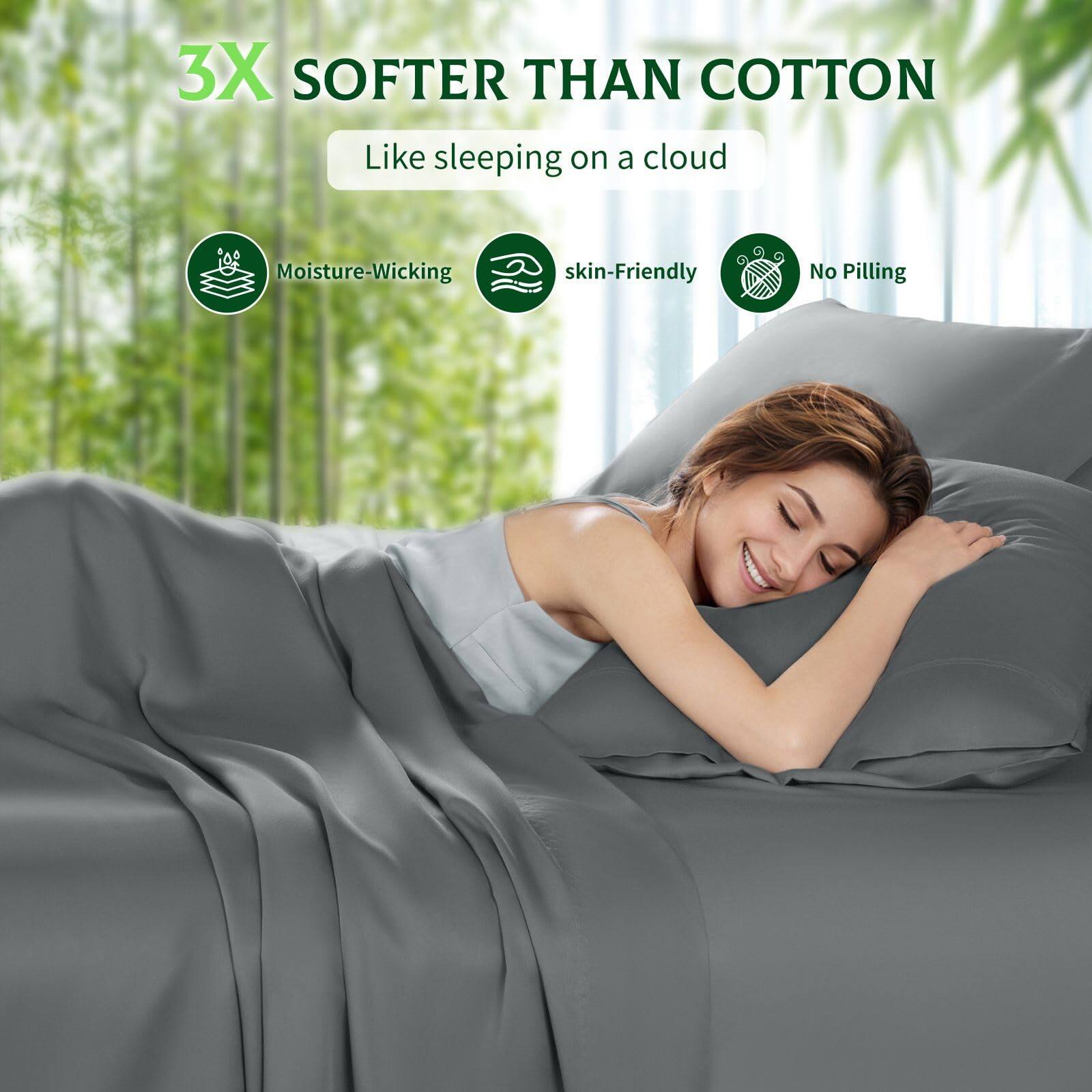 3X SOFTER THAN COTTON  
Like sleeping on a cloud  

- Moisture-Wicking  
- skin-Friendly  
- No Pilling