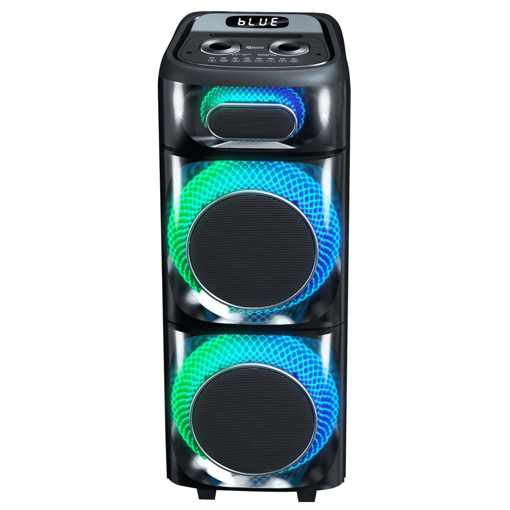 iQ Sound - TorusFLEX 2x10-Inch Portable Bluetooth DJ Speaker - Black