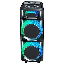 iQ Sound - TorusFLEX 2x10-Inch Portable Bluetooth DJ Speaker - Black