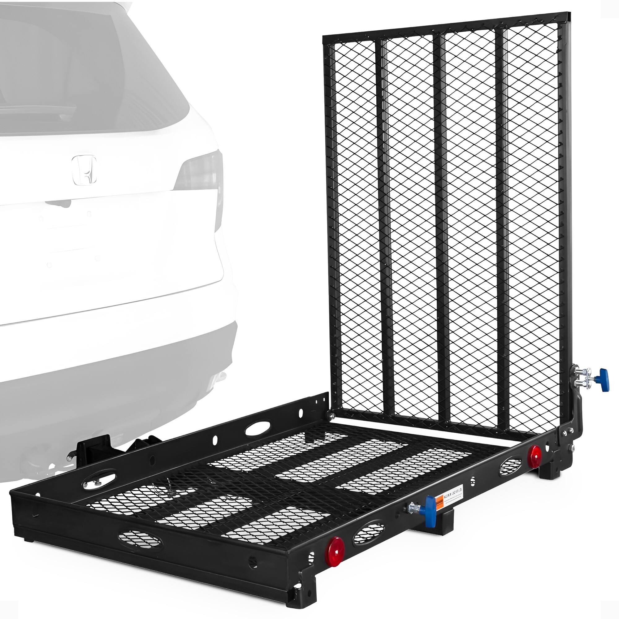 Silver Spring - Folding Steel Scooter/Wheelchair Carrier with Ramp & Hitch Mount - Black