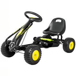 Qaba - Go Kart for Kids with Adjustable Seat, Backrest - Black