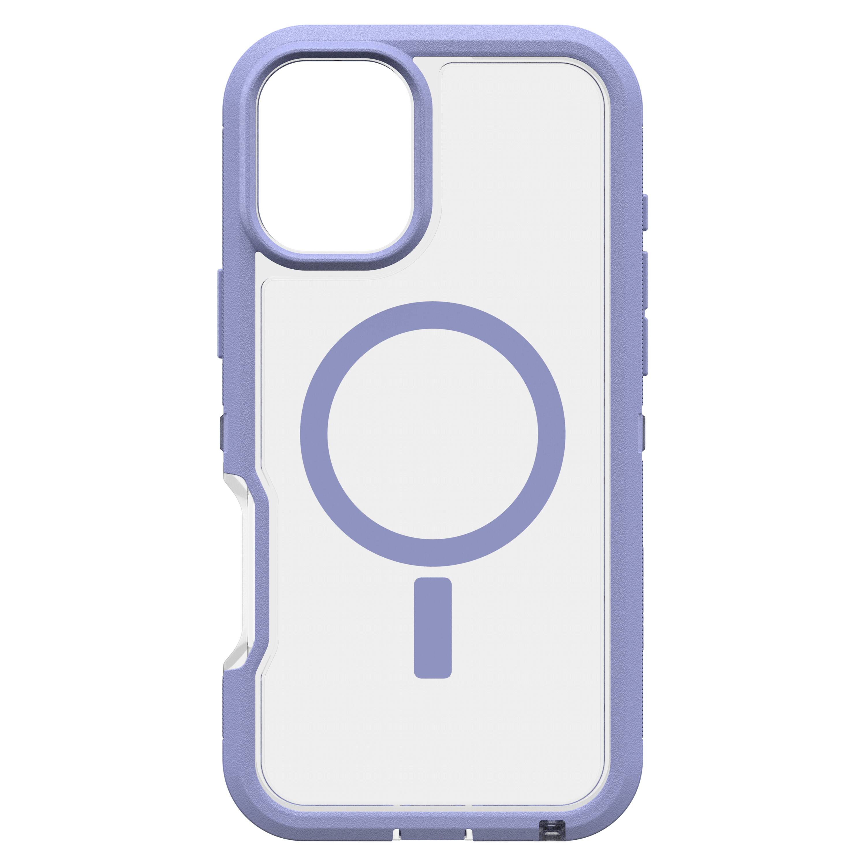 Angle. OtterBox - Defender Series Pro XT Hard Shell for MagSafe for Apple iPhone 16 Plus - Lavender Haze.