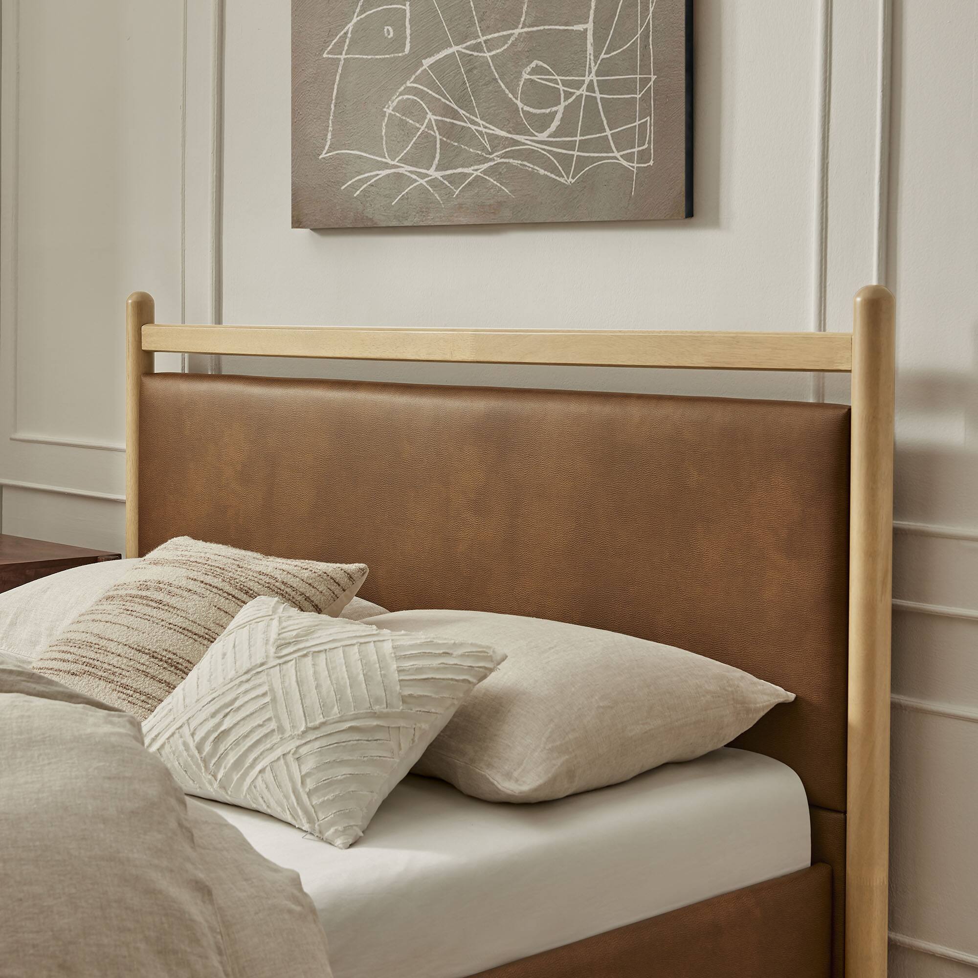 Alt View 1. Modway - Ginny Platform Bed Frame by Modway - Light Oak Canyon.