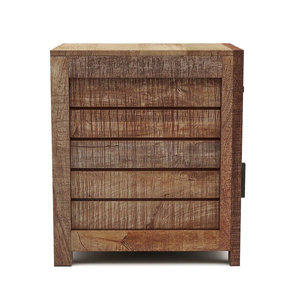 Alt View 2. Furniture of America - Ruga Rustic Solid Wood Storage Side Table in Natural Tone - Brown.